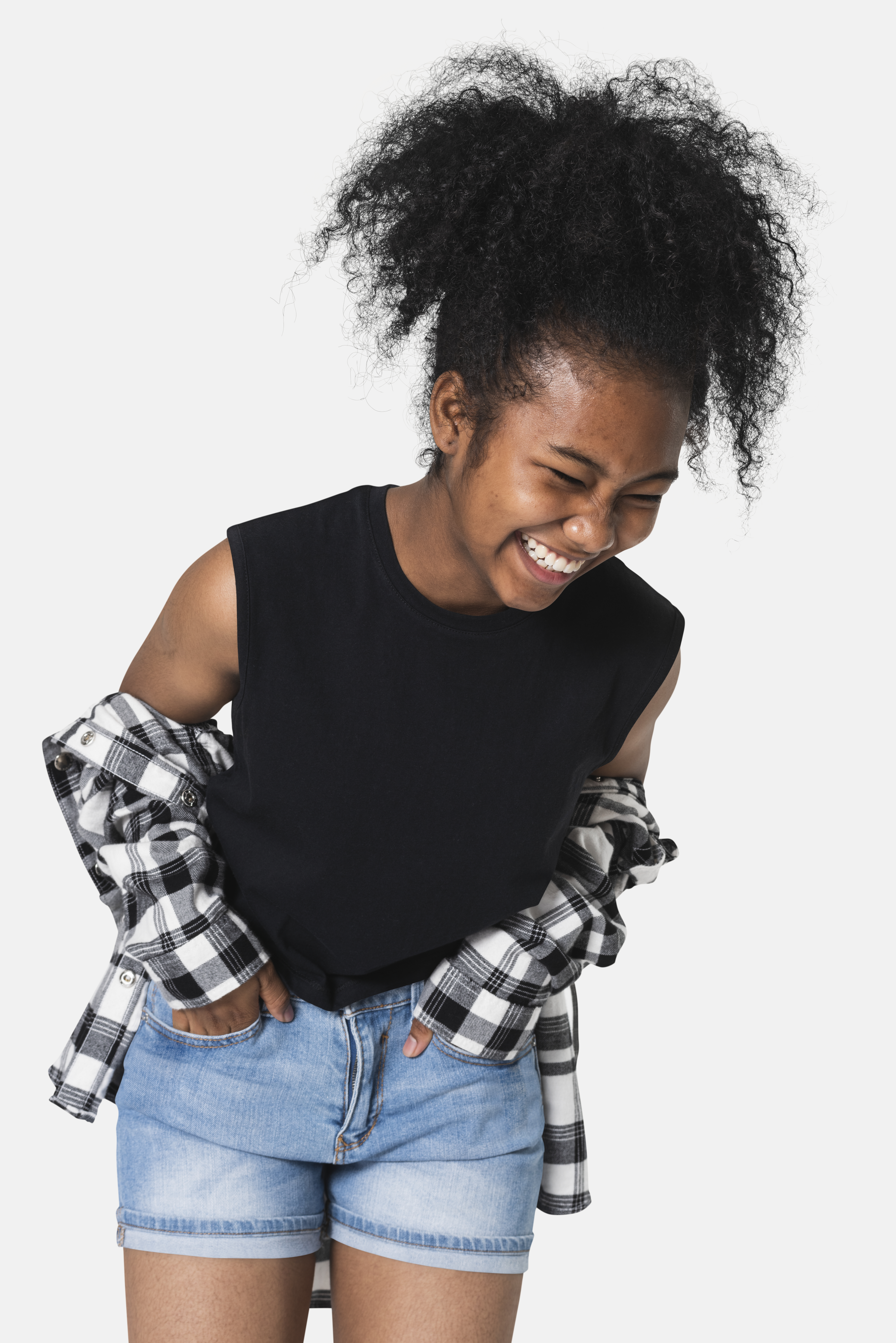 Black girl laughing — joyful, free, herself